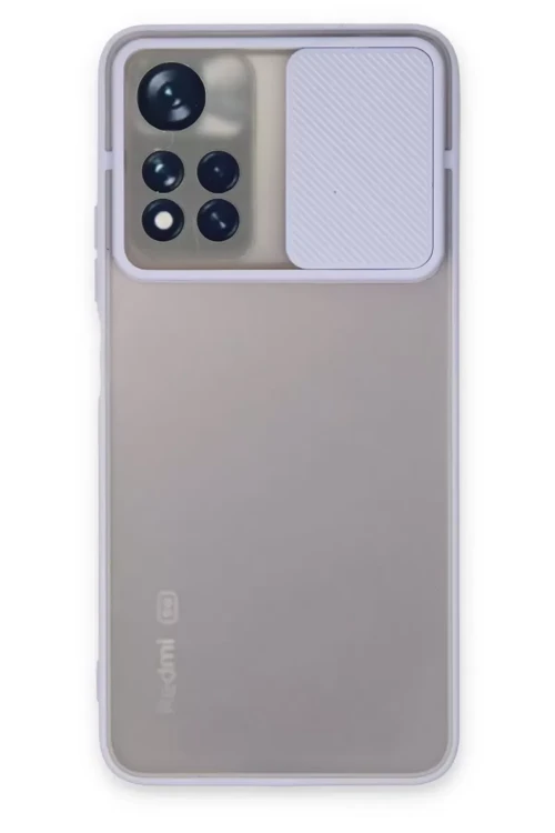 Xiaomi Redmi Note 11 Pro Plus 5G Kılıf Palm Buzlu Kamera Sürgülü Silikon - Lila