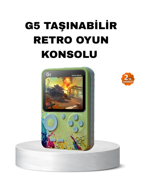 G5 Retro Oyun Konsolu 500 Klasik Oyunlu 3 İnç Hd Ekran Ve Tv Bağlantılı