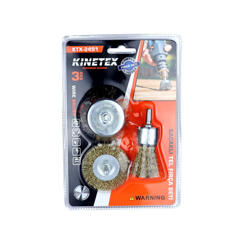 3Pcs Saçaklı Tel Fırça Seti