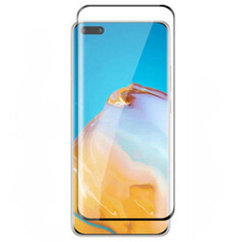 Huawei P40 Kenarları Kırılmaya Dayanıklı Cam Ekran Koruyucu - Siyah