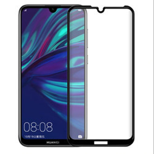 Huawei Y6S 2019 Kenarları Kırılmaya Dayanıklı Cam Ekran Koruyucu - Siyah