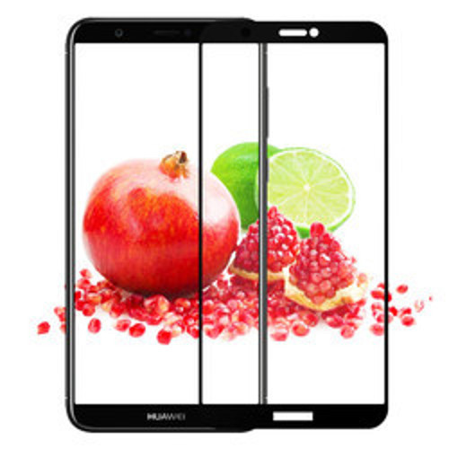 Huawei Y7 2018 Kenarları Kırılmaya Dayanıklı Cam Ekran Koruyucu - Siyah