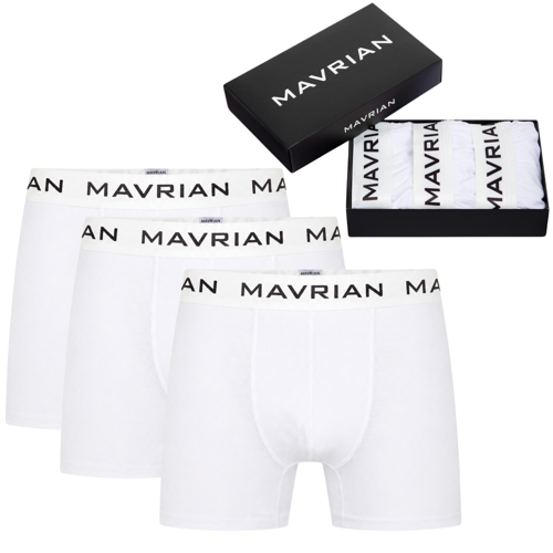 Alabaster 3'lü Premium Kutulu Pamuklu Likralı Erkek Beyaz Boxer - Damat Bohçası Çeyiz Seti