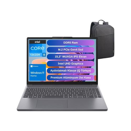 Ip3 83K100Q0TR I5-13420H 16GB Ddr5 1tb SSD Wuxga 15.3" IPS Wındows 11 Çanta