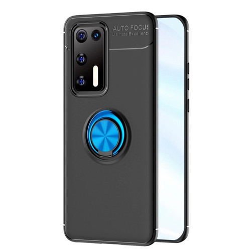 Huawei P40 Kılıf Range Yüzüklü Silikon - Siyah-mavi