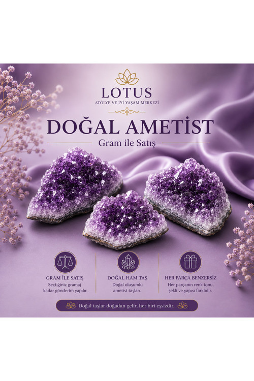 💜 Premium Doğal Ametist Taşı – 100 Gr Ham Ametist Kristal Parçaları