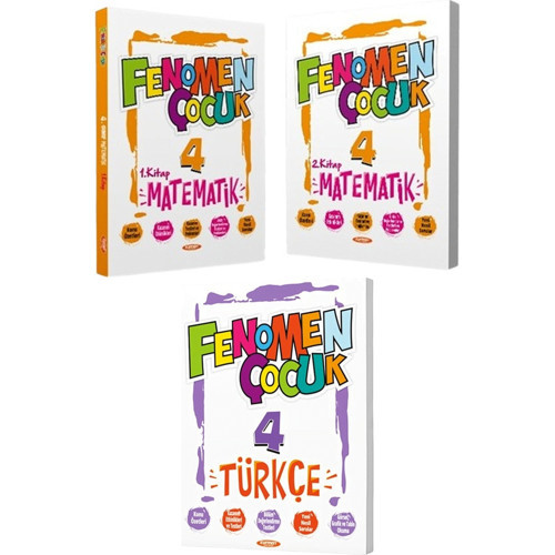 Fenomen Çocuk 2026 4. Sınıf Türkçe + Matematik 1. Ve 2. Kitap Seti 3 Kitap
