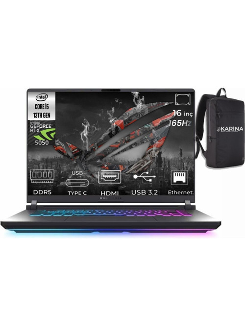 ROG Strix G16 Intel Core i5 13450HX G615JH-RV052-K062 48GB 2TB RTX5050 8GB W11Pro 16" 165Hz WUXGA Gaming Laptop & Karina Çanta