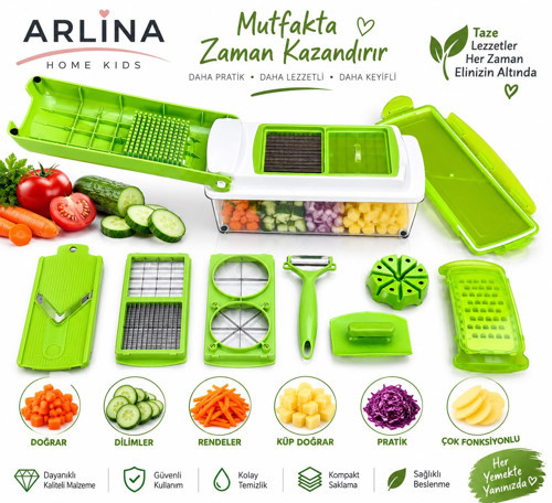 Çok Fonksiyonlu Pratik Doğrama Seti Nicer Dicer