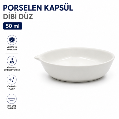 Porselen Kapsül 50 ml - Dibi Düz