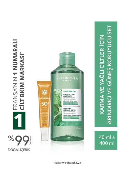 Micellar Su ve SPF 50+ Güneş Kremi Seti Karma Yağlı Cilt Bakımı