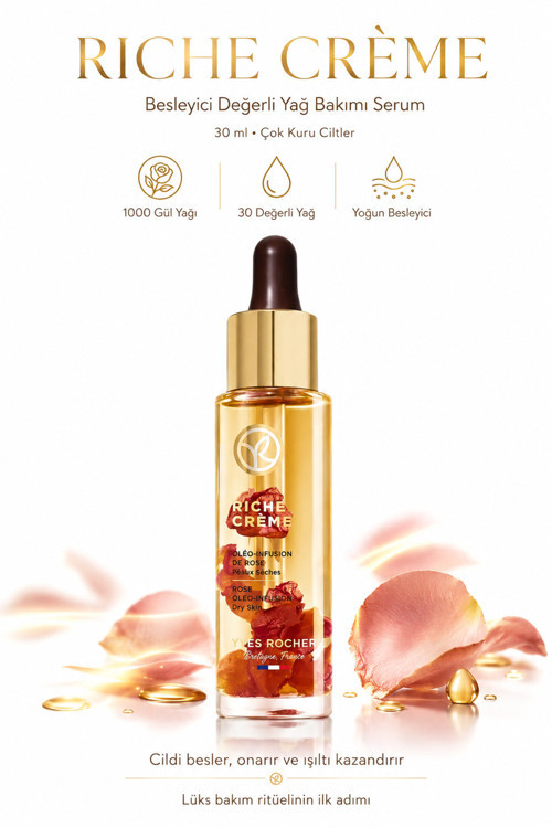 Yaşlanma Karşıtı Yüz Serumu 30 ml - 30 Değerli Yağ Ve 1000 Gül Yağlı Onarıcı Kırışıklık Karşıtı Bakım