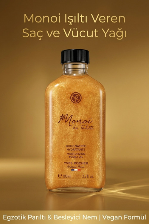 Işıltı Veren Nemlendirici Monoi Saç ve Vücut Yağı Vegan 100 ml
