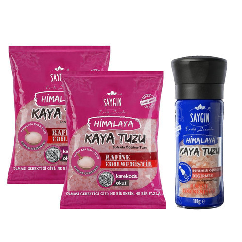 Himalaya Kaya Tuzu - Sofrada Öğütme 500 gr 2 Adet + Değirmen 110 gr