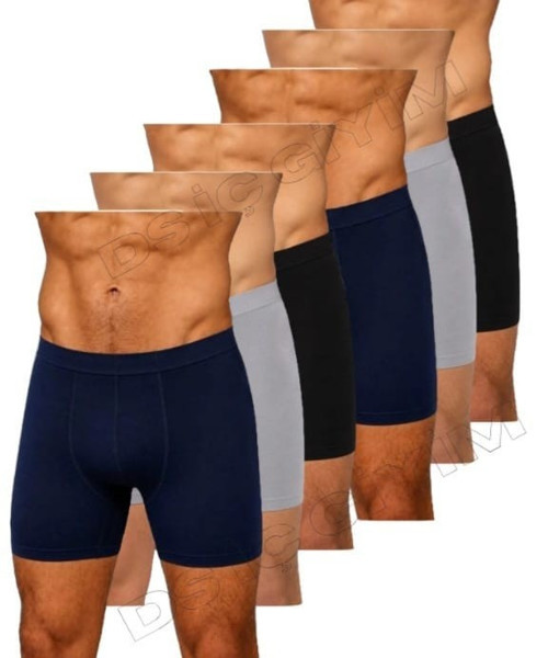 321, 322, 323, ERKEK BAMBU LİKRALI SİYAH, GRİ, LACİVERT, BOXER 6 ADET