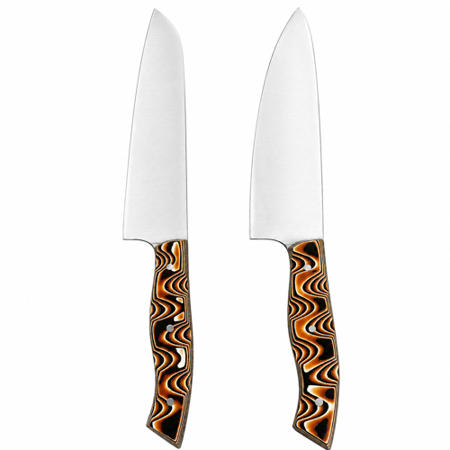 4116 Alman Çelik Santoku ve Guyuto Bıçak Seti 2 Parça – Profesyonel Şef Bıçağı, Verzalit Sap, Ergonomik Mutfak Bıçak Seti