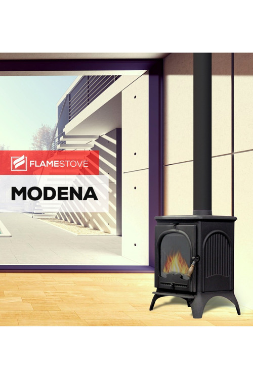 Modena Tek Camlı Şömine Döküm Soba Fs-021