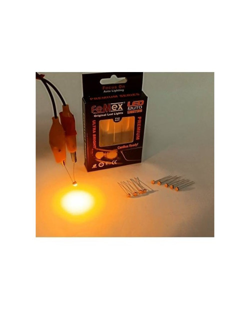 Premium 10'lu İnce Bacaklı Turuncu Kıl Led 3030 Chipset 1smd Mini Led Ampul