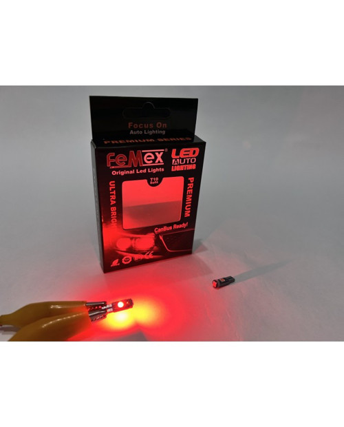 Premium 10'lu Kırmızı T5 Led 3030 Chipset 3smd Mini Led Ampul