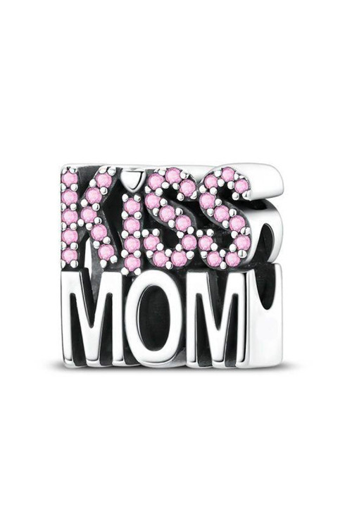 Kiss Mom Yazılı Boncuk Charm