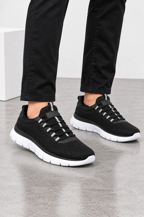 Tundra Erkek Günlük Spor Sneaker Ayakkabı Siyah-Beyaz
