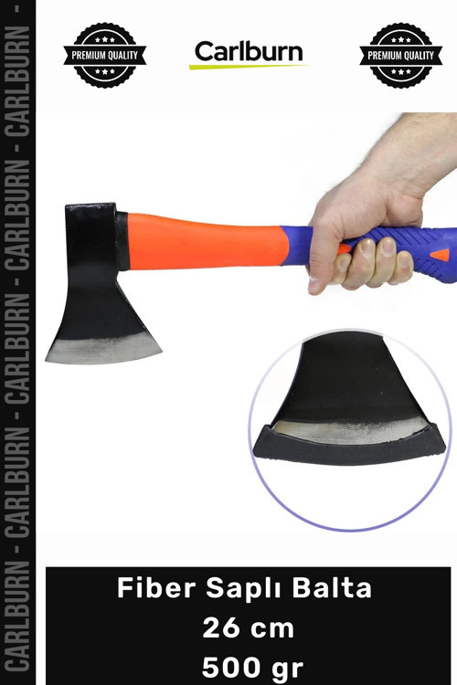 Özel Üretim Kamp Doğa Bahçe İşleri Profesyonel Çelik Ergonomik Fiber Saplı Balta 26 cm 500 gr