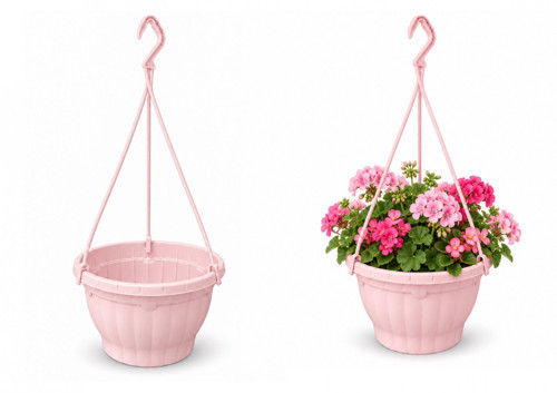ŞEKER PEMBE ASKILI SAKSI 3 ADET 3.5 LT (22.5CM X 14 CM)