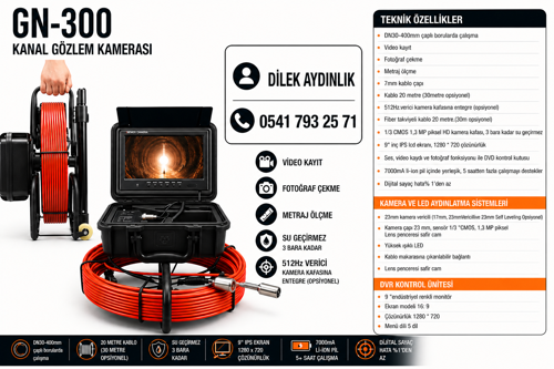 Gn 300 Kanal (Boru) Gözlem Kamerası