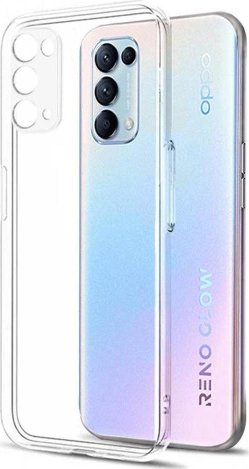 Oppo Reno 5 Kılıf Kamera Korumalı Silikon Şeffaf Arka Kapak