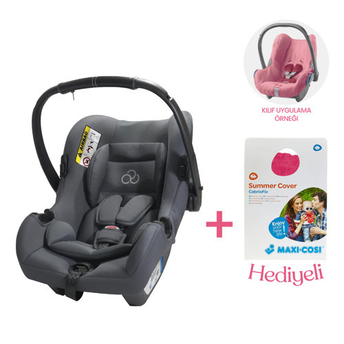 Bebek Oto Koltuğu Grey Grup 0+ | Maxi-CabrioFix Yazlık Havlu Kılıf Hediye Pembe