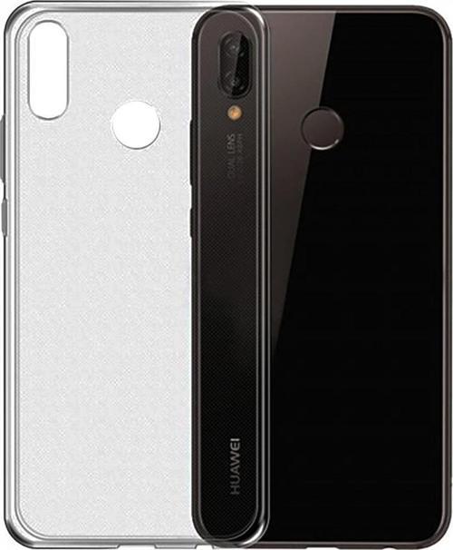 Huawei P20 Kılıf Soft Silikon Şeffaf-Siyah Arka Kapak