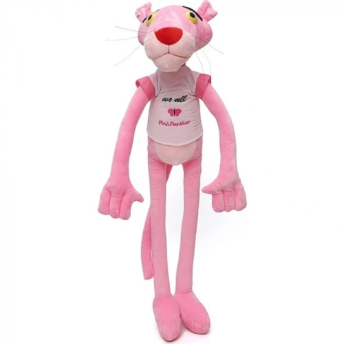 Peluş Pembe Panter 60 CM Uzun Bacaklı Yumuşak Sevimli Oyuncak Dekoratif Hediye