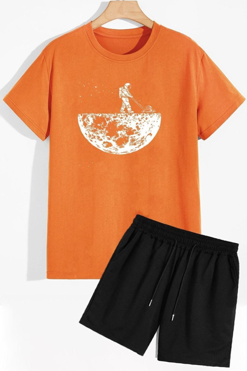 Uzay Temalı Şort T-Shirt Eşofman Takımı