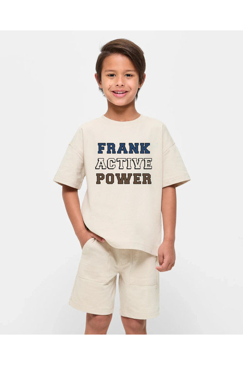 Çocuk Frank Baskılı Pamuklu Tshirt