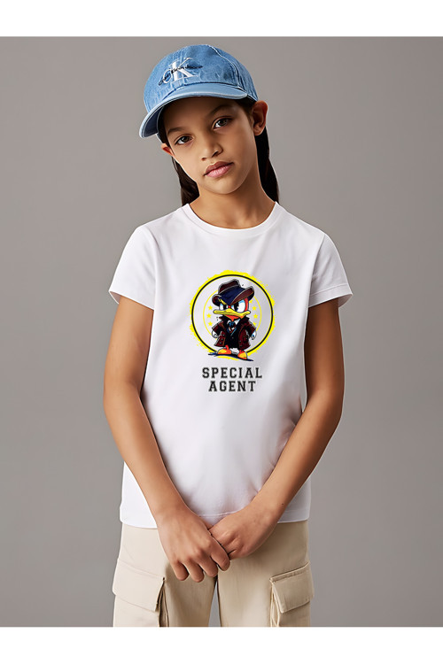 Çocuk Mafia Ördek Baskılı Pamuklu Tshirt