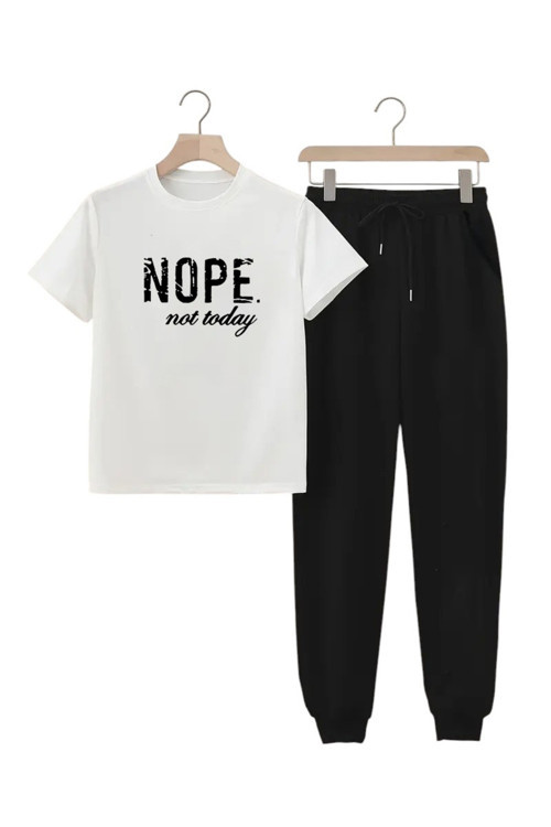 Unisex Nope Not Today Baskılı Eşofman Takımı