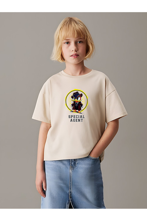 Çocuk Mafia Ördek Baskılı Pamuklu Tshirt