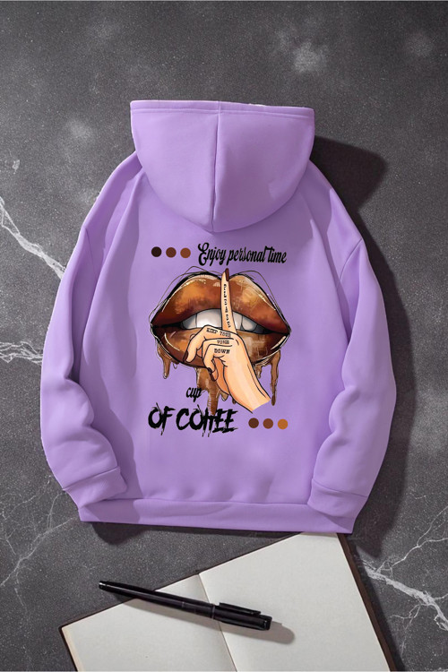 Enjoy Personel Time Baskılı Oversize Sweatshirt