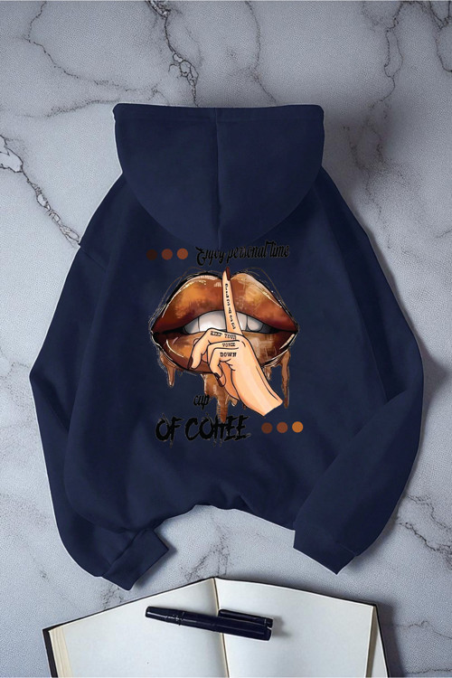 Enjoy Personel Time Baskılı Oversize Sweatshirt