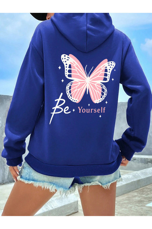 Unisex Be Your Self Baskılı Tasarım Oversize Sweatshirt
