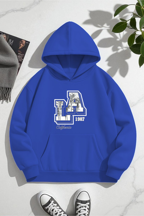 La California Baskılı Oversize Sweatshirt