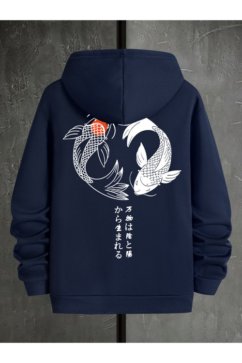 Unisex Ying & Yang Baskılı Oversize Sweatshirt