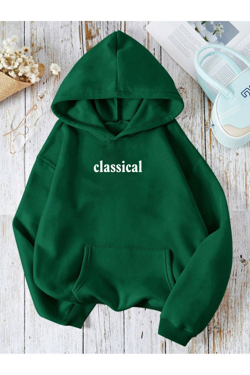 Unisex Classical Baskılı Oversize Sweatshirt