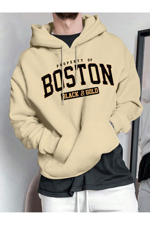 Unisex Boston Baskılı Oversize Sweatshirt