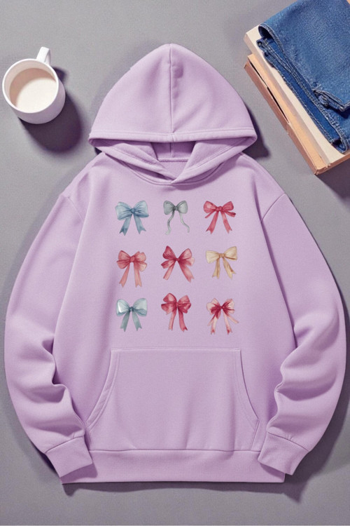 Unisex Renkli Kurdele Baskılı Kapüşonlu Sweatshirt