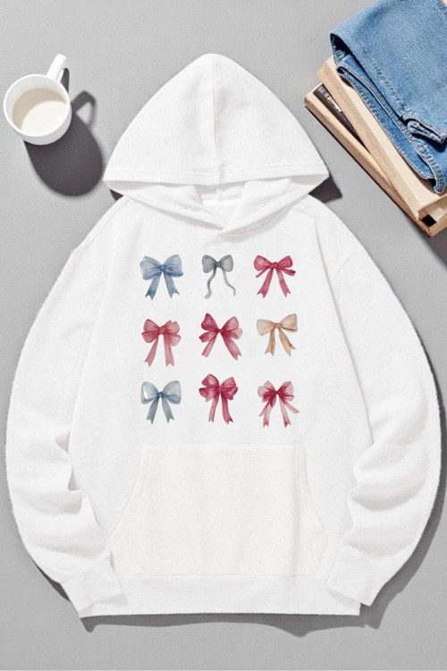 Unisex Renkli Kurdele Baskılı Kapüşonlu Sweatshirt