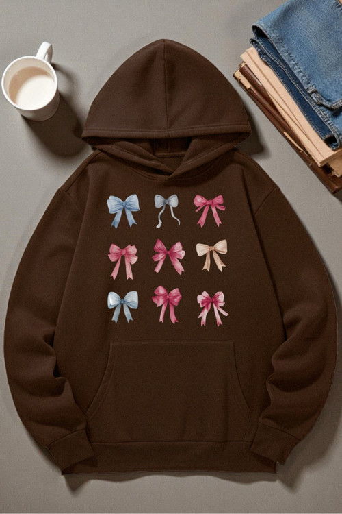 Unisex Renkli Kurdele Baskılı Kapüşonlu Sweatshirt