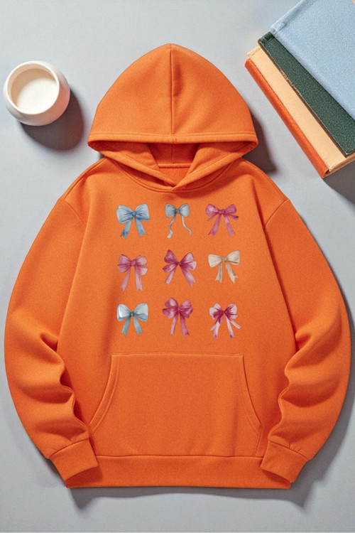 Unisex Renkli Kurdele Baskılı Kapüşonlu Sweatshirt