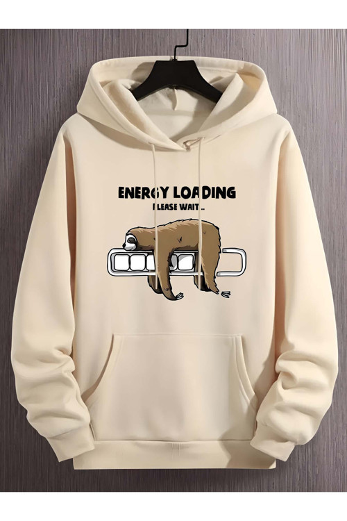 Unisex Tembel Animal Baskılı Oversize Sweatshirt