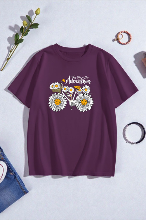 Adventures Baskılı Tasarım Tshirt